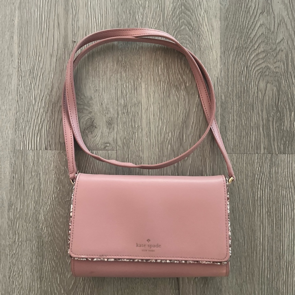 Kate Spade Pink Crossbody Bag with Flap Closure